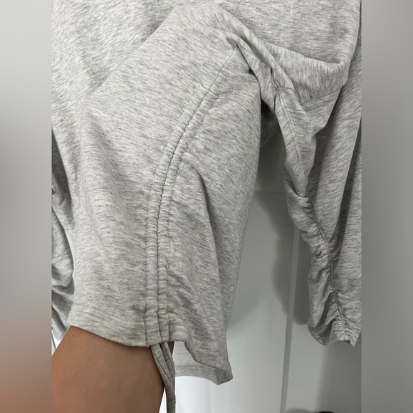 Athleta: Lombard Ruched Gray Crew Neck Sweatshirt: Size Large - Picture 5 of 9